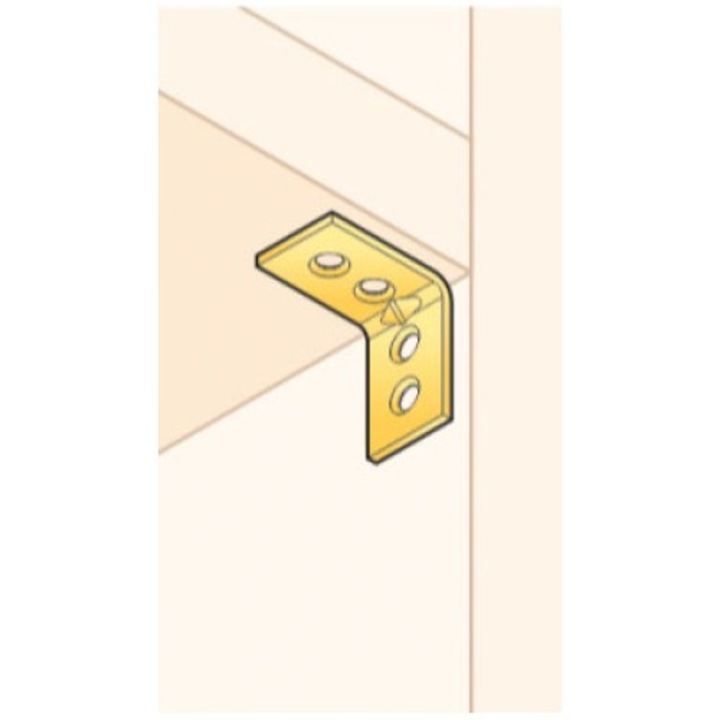 Székszegletvas erős 100 x 100 x 20 / 4 mm sárga horgany