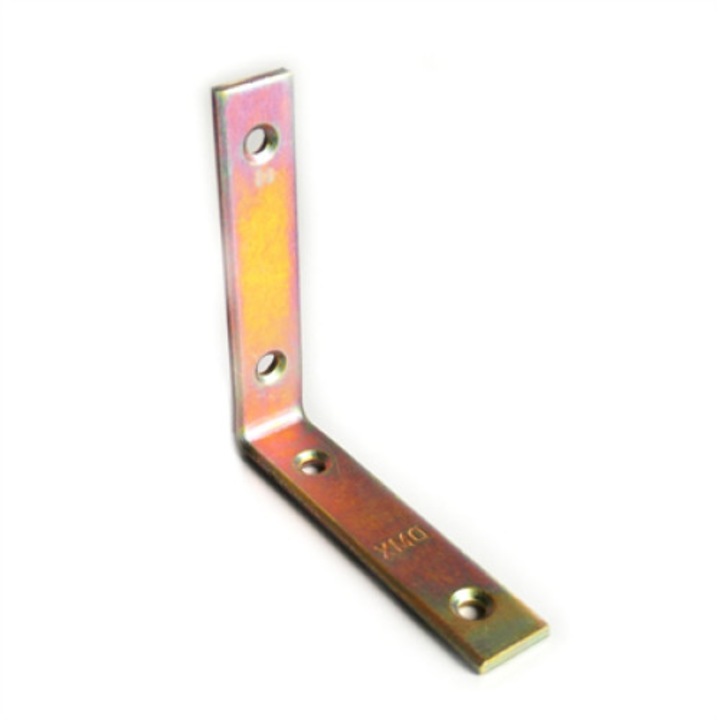 Székszegletvas erős 100 x 100 x 20 / 4 mm sárga horgany