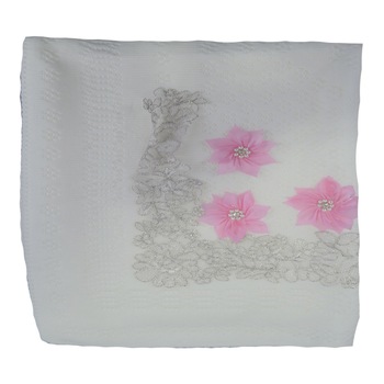 Pled 92 x 83 cm pentru fete Mini Junior 1042, Alb Pled 92 x 83 cm pentru fete Mini Junior 1042, Alb