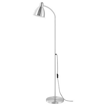 Lampadat lampa citit cu brat flexibil, aluminiu/otel/plastic polietilenic, argintiu, inaltime 131 cm Lampadat lampa citit cu brat flexibil, aluminiu/otel/plastic polietilenic, argintiu, inaltime 131 cm