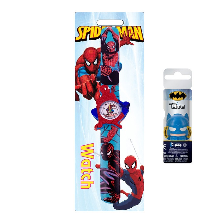 Ceas din silicon Spiderman Hit to Fit si zdrobeste Lanterna Batman 298834-405032, rosu