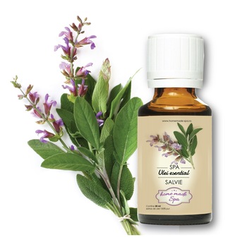 Ulei esential de Salvie (Salvia Sclarea) 10 ml, Homemade Spa Ulei esential de Salvie (Salvia Sclarea) 10 ml, Homemade Spa
