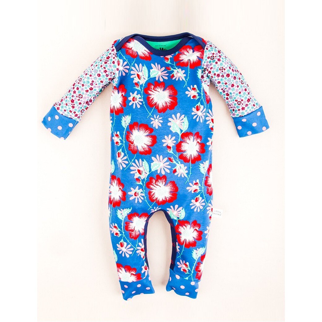 Salopeta cu model floral Little Shrimp, 18-24 luni, 83-90 cm