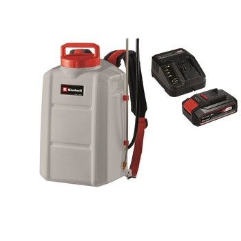 Pulverizator sub presiune fara fir Einhell Power X-Change GE-WS 18/150 Li-Kit, rezervor 17 l, presiune lucru 4,5 bar, volum curgere 102 l/h, furtun presiune 1,4 m, incarcator rapid si acumulator de 2.5 Ah Pulverizator sub presiune fara fir Einhell Power X-Change GE-WS 18/150 Li-Kit, rezervor 17 l, presiune lucru 4,5 bar, volum curgere 102 l/h, furtun presiune 1,4 m, incarcator rapid si acumulator de 2.5 Ah