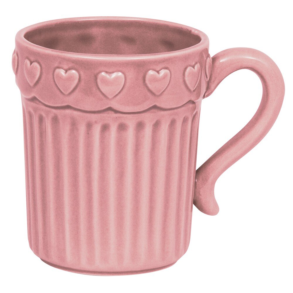 Cana cafea Angelica Home & Country roz cu inimioare
