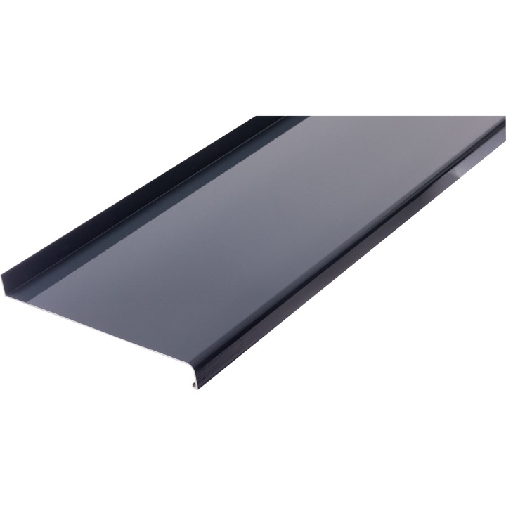 Set pervaz aluminiu, latime 30 cm x 206 cm lungime, gri antracit, cu capace laterale, pentru ferestre, aluminiu extrudat