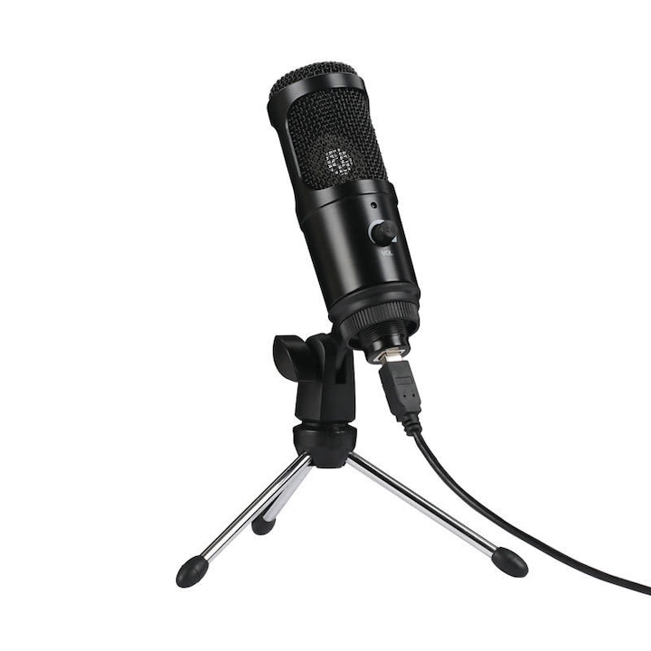 Microfon Streaming eLIVE U8, Profesional, Fidelity A+ 360, Stand Tripod, Easy-on Volume, USB A-B