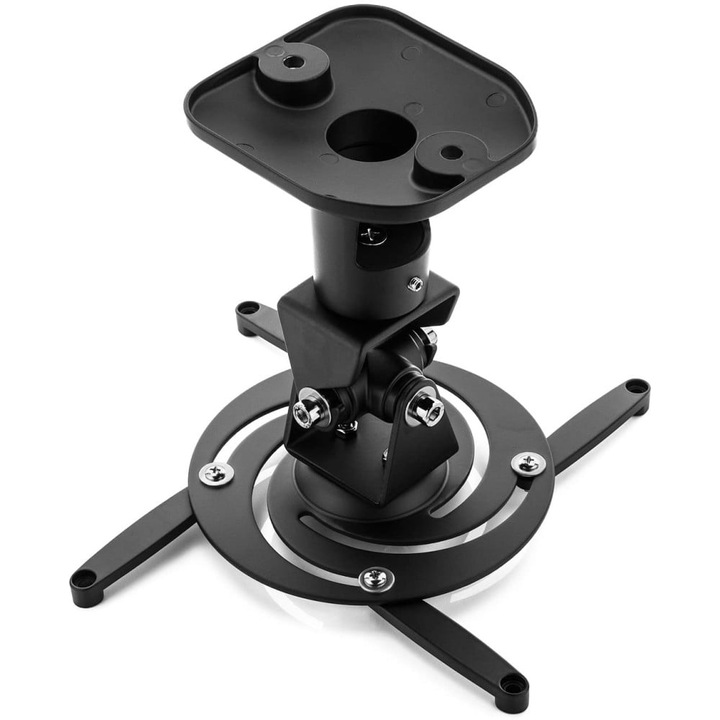 Suport de tavan pentru videoproiector, reglabil, extensie 28 cm, capacitate sustinere 10KG, Negru, Techly, ICA-PM 100BK