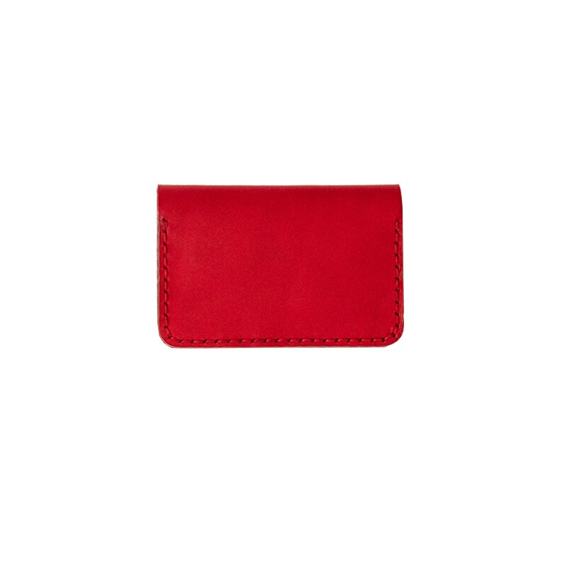 Portofel Din Piele, Zuriell Bifold, Personalizat, Cusut Manual, Rosu imperial, 68 x 100 mm