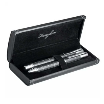 Set Pix si Roller din metal, Ferraghini, Negru, in cutie din piele ecologica Set Pix si Roller din metal, Ferraghini, Negru, in cutie din piele ecologica