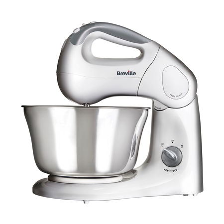 Mixer cu bol Breville SHM2X-DIM, 380 W, 10 viteze, Bol Inox 2l, Alb