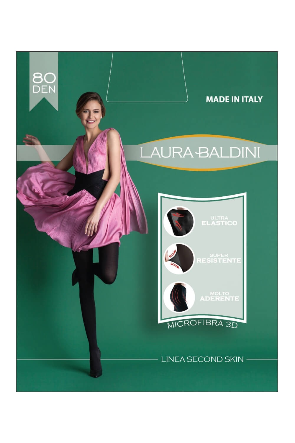 Colant Second Skin 80 Den, Laura Baldini, nero