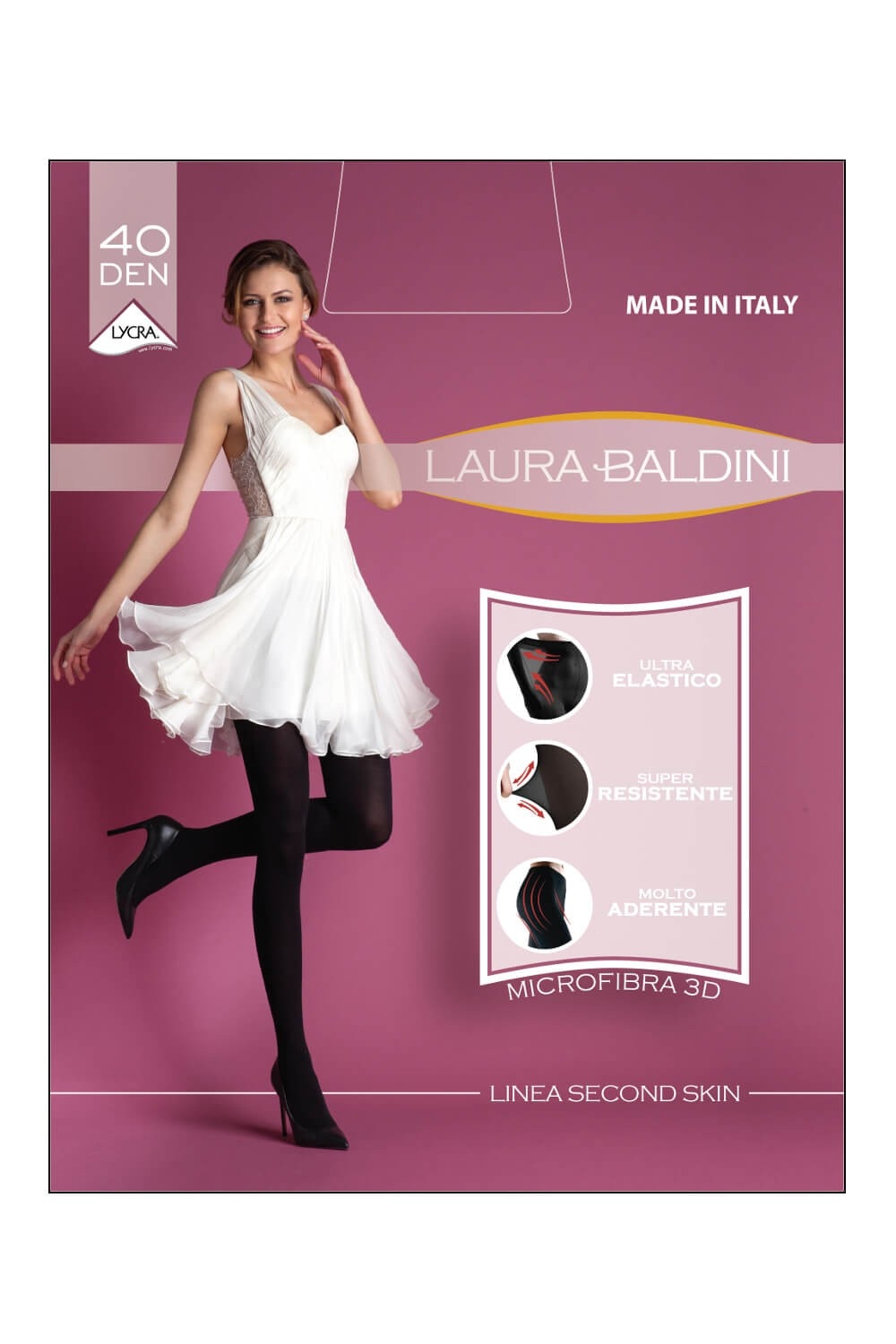 Colant Second Skin 40 Den, Laura Baldini, nero