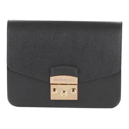 Poseta din piele naturala, Rossi, RSS85305, 21x15x9, Negru