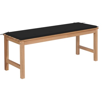 Banca de gradina cu perna sezut, vidaXL, Lemn de tec, 120 x 40 x 45 cm, Maro/Negru Banca de gradina cu perna sezut, vidaXL, Lemn de tec, 120 x 40 x 45 cm, Maro/Negru