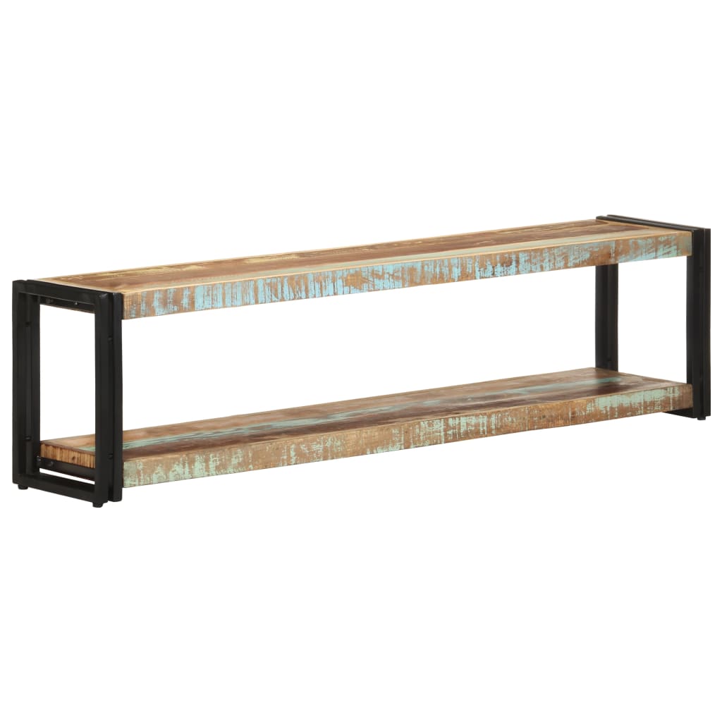 Comoda TV vidaXL, Lemn masiv reciclat-Otel, 150x30x40 cm, Multicolor