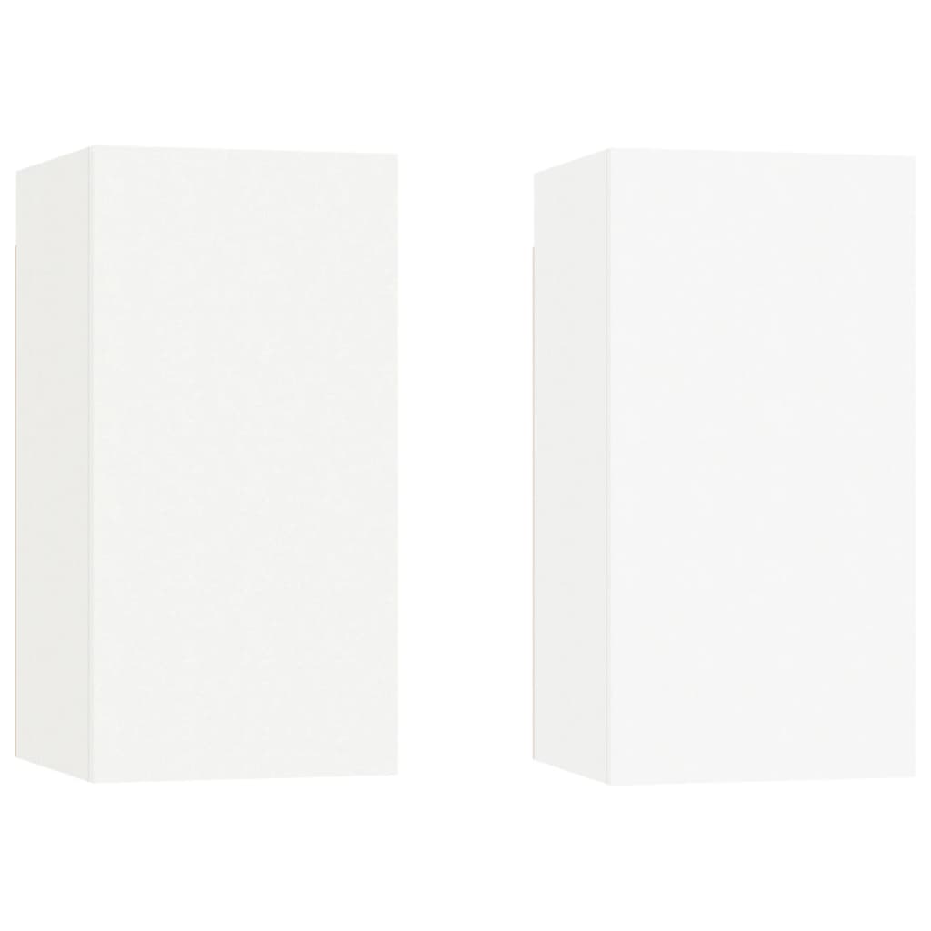 Set de 2 comode TV, vidaXL, PAL, 30,5x30x60 cm, Alb