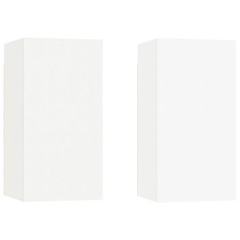 Set de 2 comode TV, vidaXL, PAL, 30,5x30x60 cm, Alb Set de 2 comode TV, vidaXL, PAL, 30,5x30x60 cm, Alb