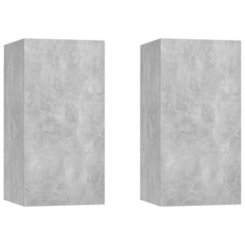 Set de 2 comode TV, vidaXL, PAL, 30,5x30x60 cm, Gri ciment Set de 2 comode TV, vidaXL, PAL, 30,5x30x60 cm, Gri ciment