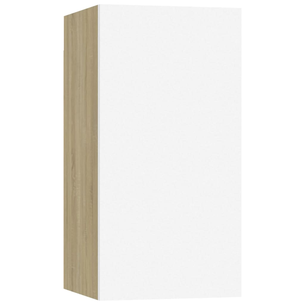 Comoda TV, vidaXL, PAL, 30,5x30x60 cm, Alb/Maro stejar