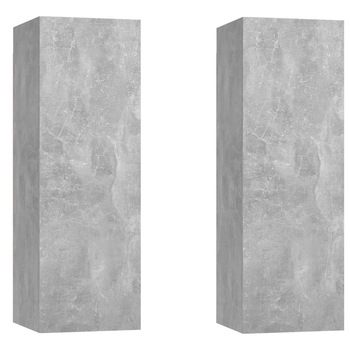 Set de 2 comode TV, vidaXL, PAL, 30,5x30x90 cm, Gri ciment Set de 2 comode TV, vidaXL, PAL, 30,5x30x90 cm, Gri ciment