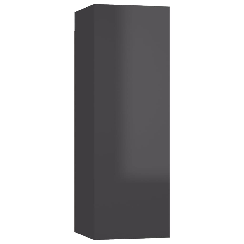 Comoda TV, vidaXL, PAL, 30,5x30x90 cm, Gri extralucios