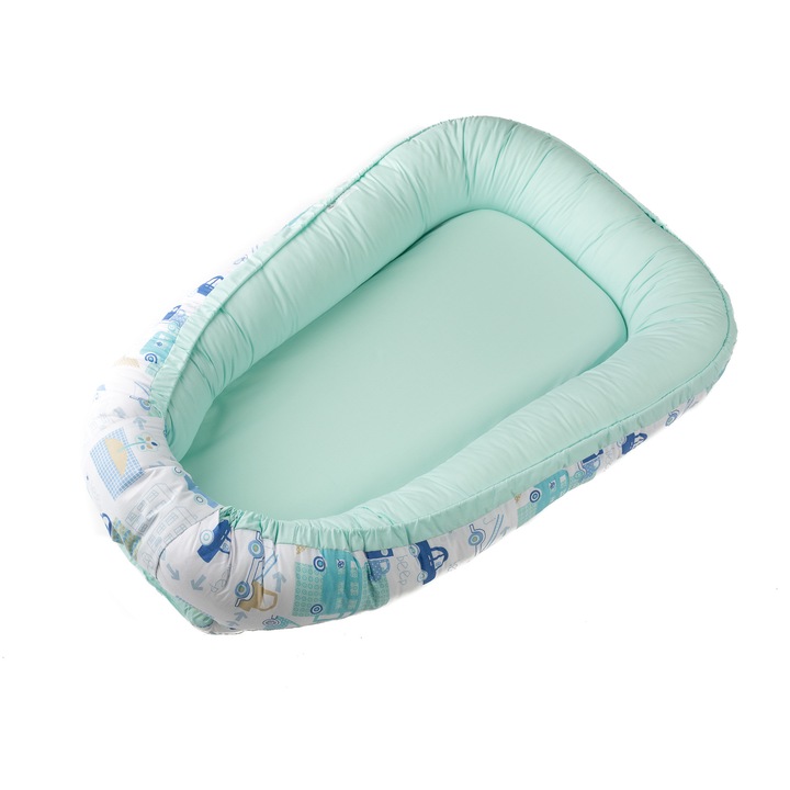 Бебешко гнездо, 85 X 55, Марадия, с 2 страни, Коли, Синьо