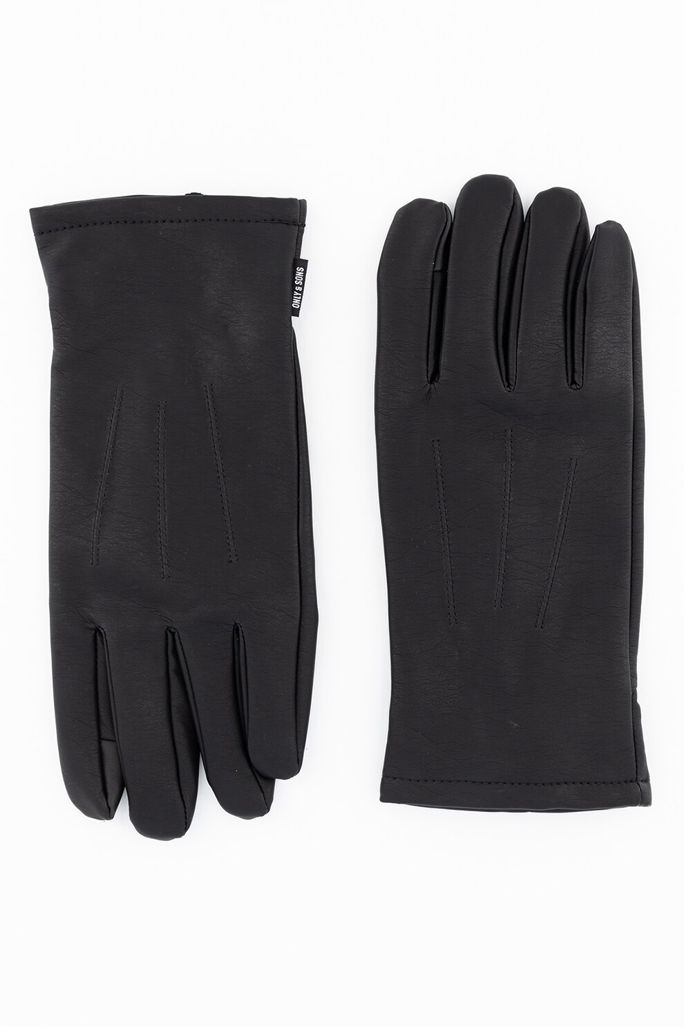 Only & Sons, Manusi de piele ecologica, S-M Standard, Negru