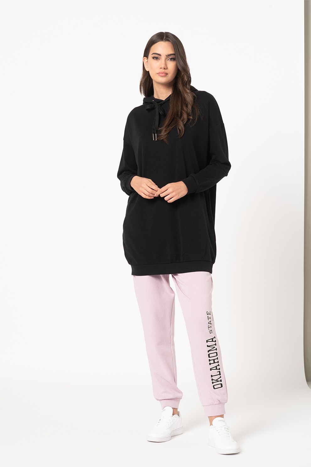 Noisy May, Hanorac lung cu maneci cazute Hattie, Negru, XS