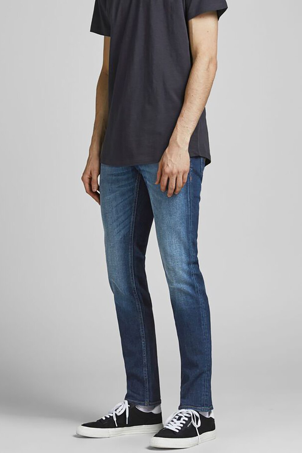 Jack&Jones, Blugi slim fit Glenn, Albastru inchis