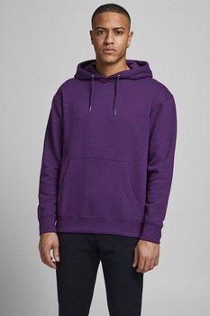 Jack&Jones, Hanorac relaxed fit cu buzunar kangaroo 12161145, Violet Jack&Jones, Hanorac relaxed fit cu buzunar kangaroo 12161145, Violet