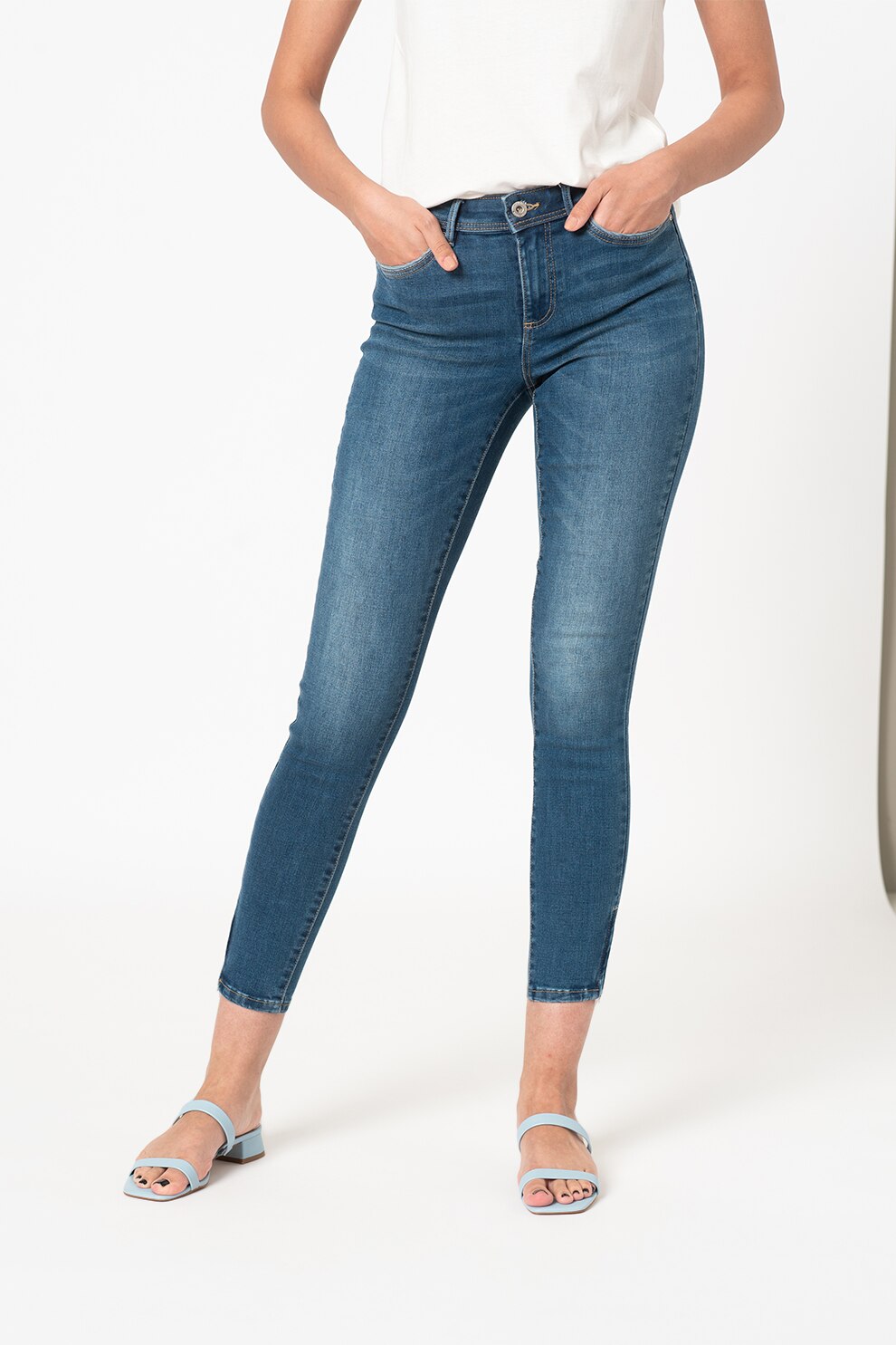 Only, Blugi crop skinny, Albastru