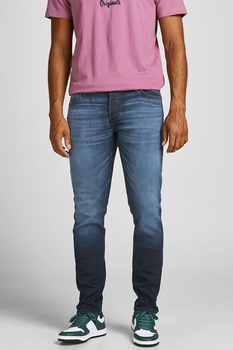 Jack&Jones, Blugi slim fit Glenn, Albastru Jack&Jones, Blugi slim fit Glenn, Albastru
