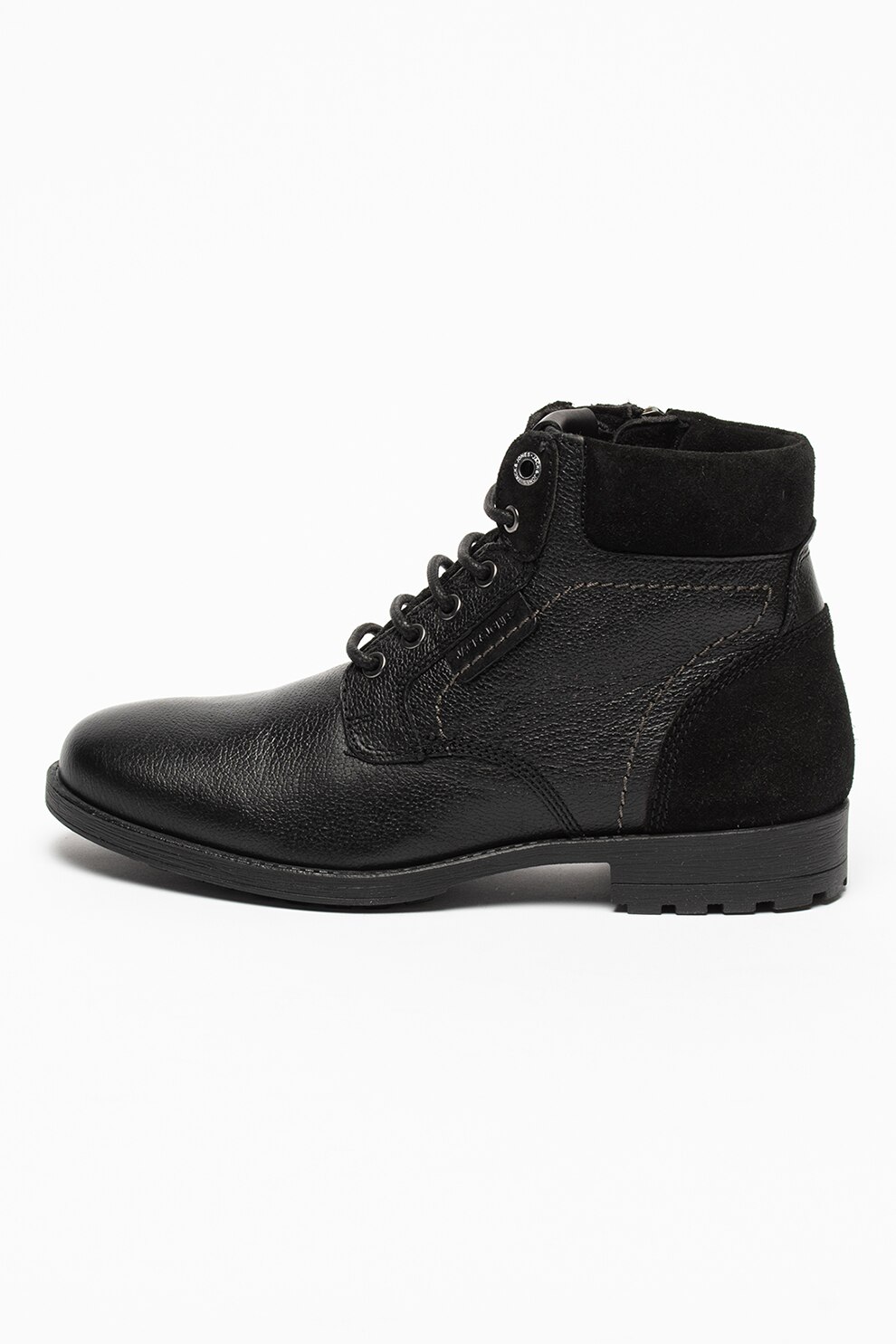 Jack&Jones, Ghete de piele cu insertii de piele intoarsa Burgess, Negru