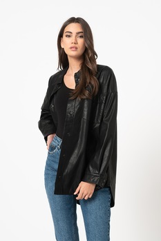 Noisy May, Jacheta din piele ecologica Frug, Negru Noisy May, Jacheta din piele ecologica Frug, Negru