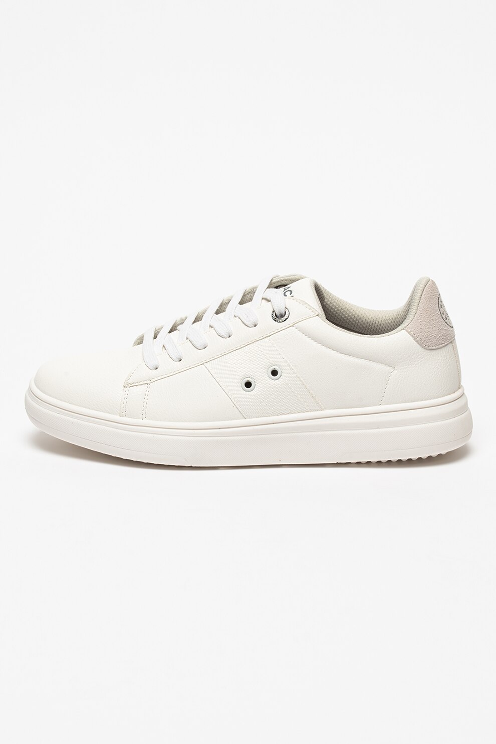 Jack&Jones, Pantofi sport de piele ecologica Duke, Alb