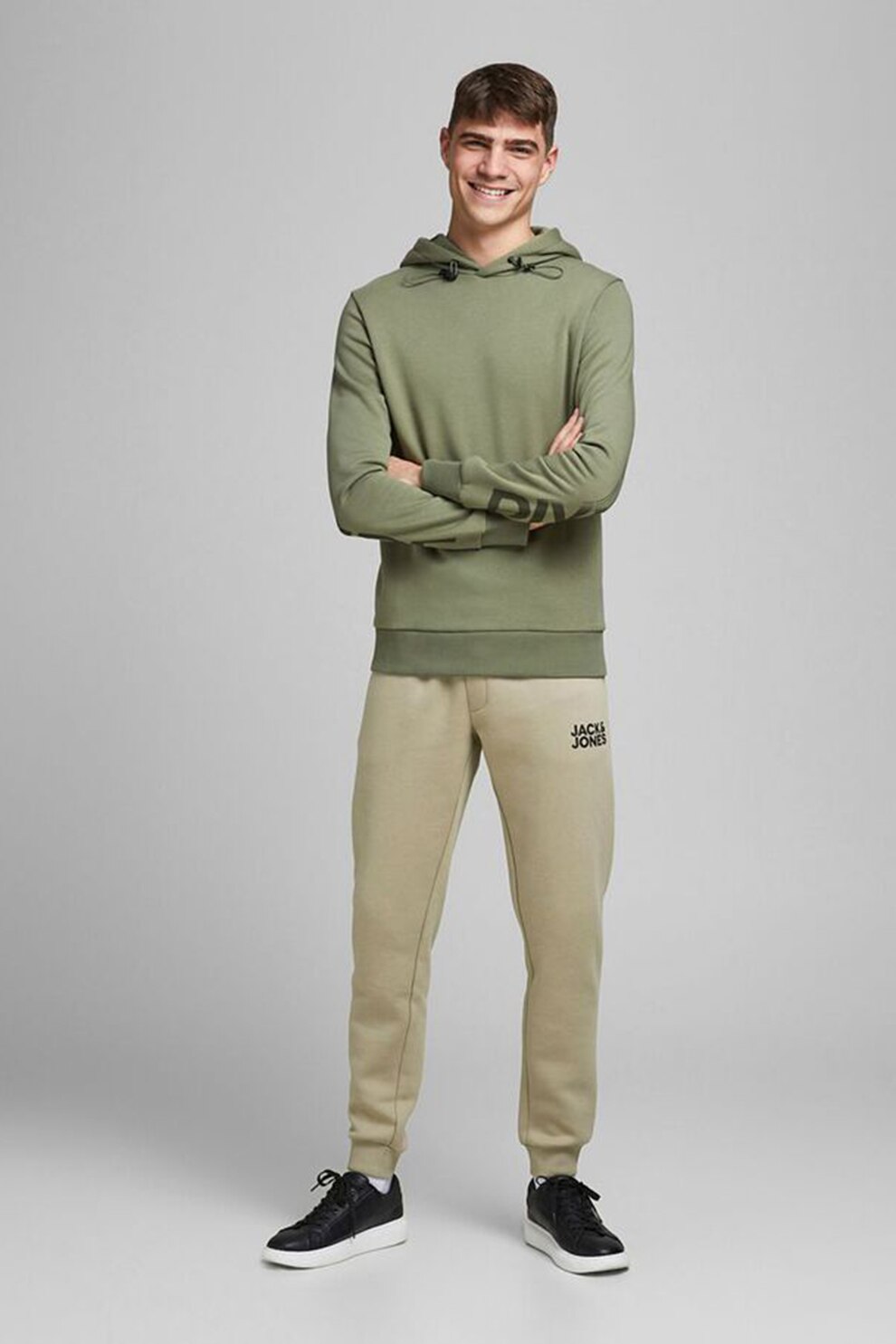 Jack&Jones, Pantaloni sport din amestec de bumbac Gordon, Verde sparanghel