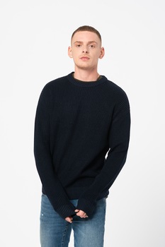 Jack&Jones, Pulover cu decolteu la baza gatului Brink, Bleumarin inchis, XL Jack&Jones, Pulover cu decolteu la baza gatului Brink, Bleumarin inchis, XL