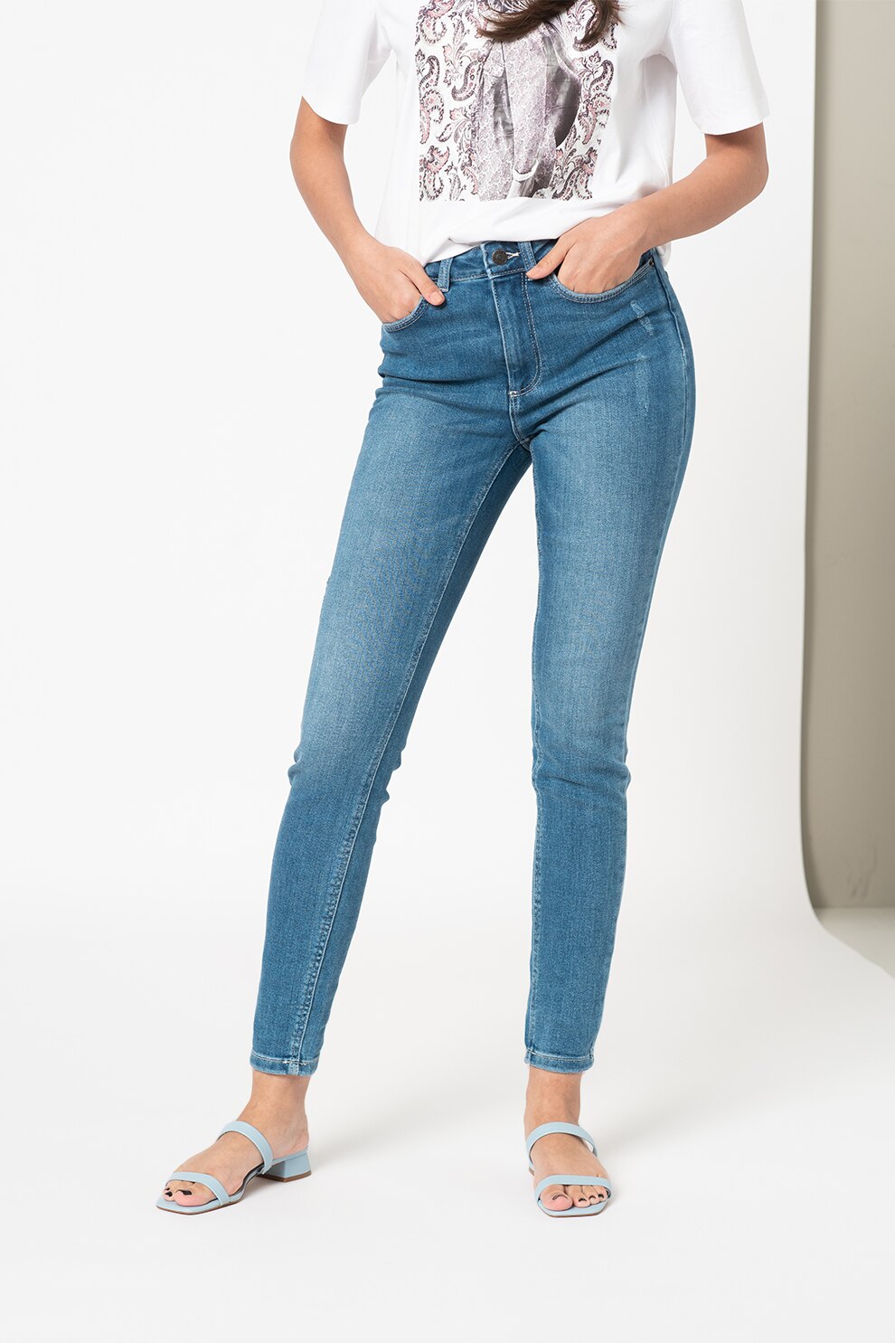 Noisy May, Blugi cu aspect decolorat Callie, Albastru