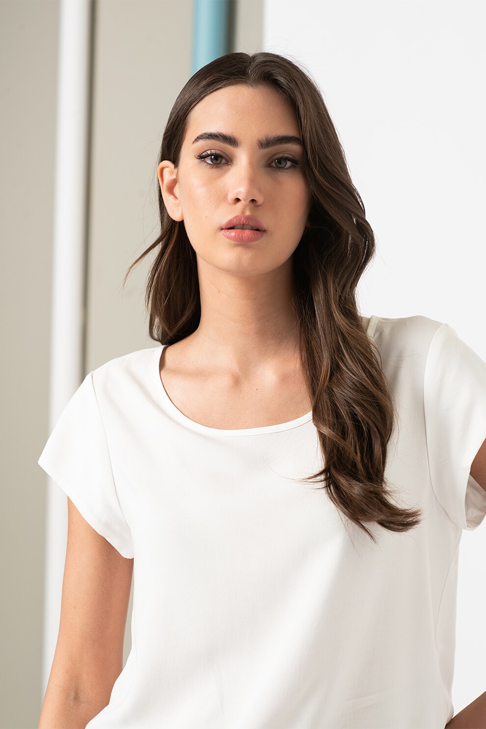 Only, Tricou cu decolteu rotund Nova, Alb