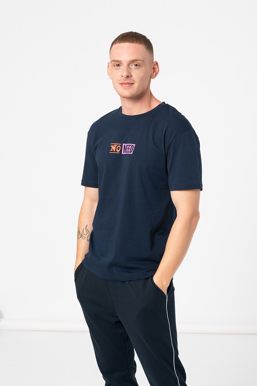 Jack&Jones, Tricou relaxed fit de bumbac Blues, Bleumarin