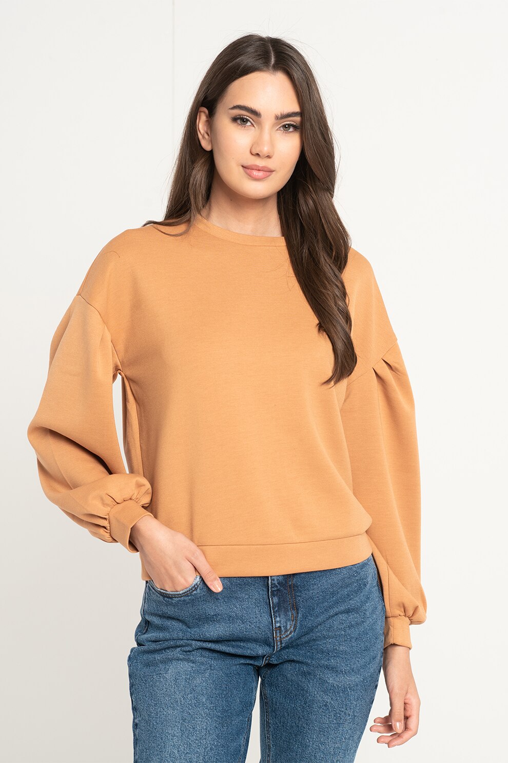 JdY, Bluza sport cu maneci bufante Elver, Oranj persan