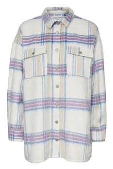 Noisy May, Jacheta tip camasa cu model in carouri Lulla, Alb/Lila/Gri Noisy May, Jacheta tip camasa cu model in carouri Lulla, Alb/Lila/Gri