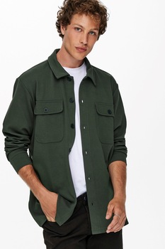 Only & Sons, Camasa cu buzunare cu clapa pe piept Newkodyl, Verde Only & Sons, Camasa cu buzunare cu clapa pe piept Newkodyl, Verde