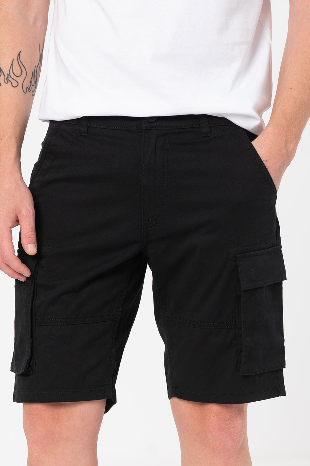 Only & Sons, Set de pantaloni cargo scurti Cam Stage, 2 perechi, Negru/Bej