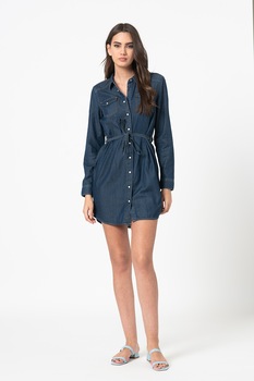 Only, Rochie tip camasa din denim Rock It, Albastru inchis Only, Rochie tip camasa din denim Rock It, Albastru inchis