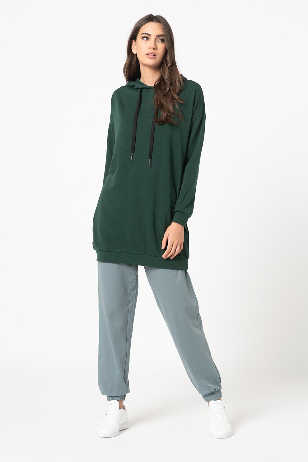 Noisy May, Hanorac lung cu maneci cazute Hattie, Verde englez, XS