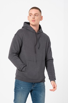 Jack&Jones, Set de hanorace din amestec de bumbac cu buzunar kangaroo -2 piese, gri antracit, crem Jack&Jones, Set de hanorace din amestec de bumbac cu buzunar kangaroo -2 piese, gri antracit, crem