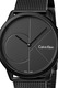 CALVIN KLEIN, Часовник с мрежеста верижка, Черен