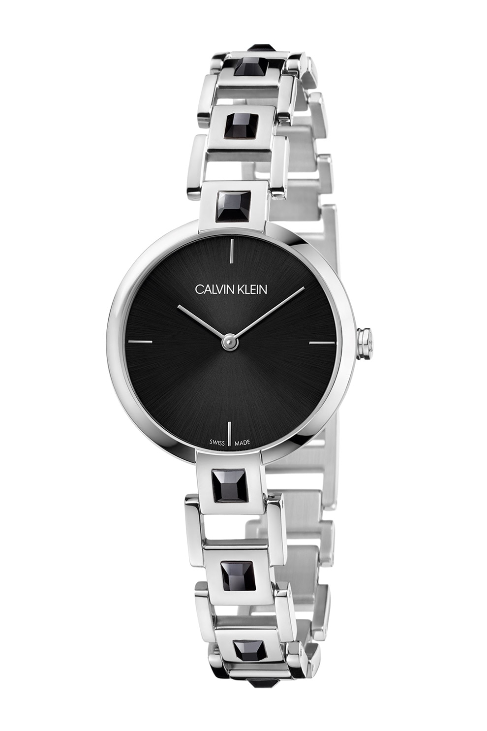 CALVIN KLEIN, Ceas quartz cu bratara din otel inoxidabil, Argintiu